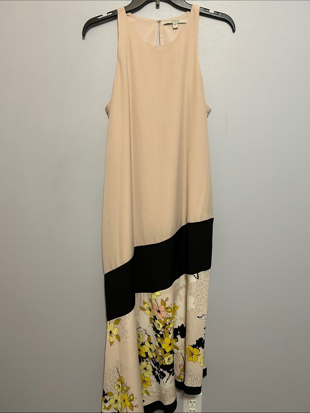 Guess Long Dress w/ Asymmetrical Waist & Hem & Floral Print - Size Small